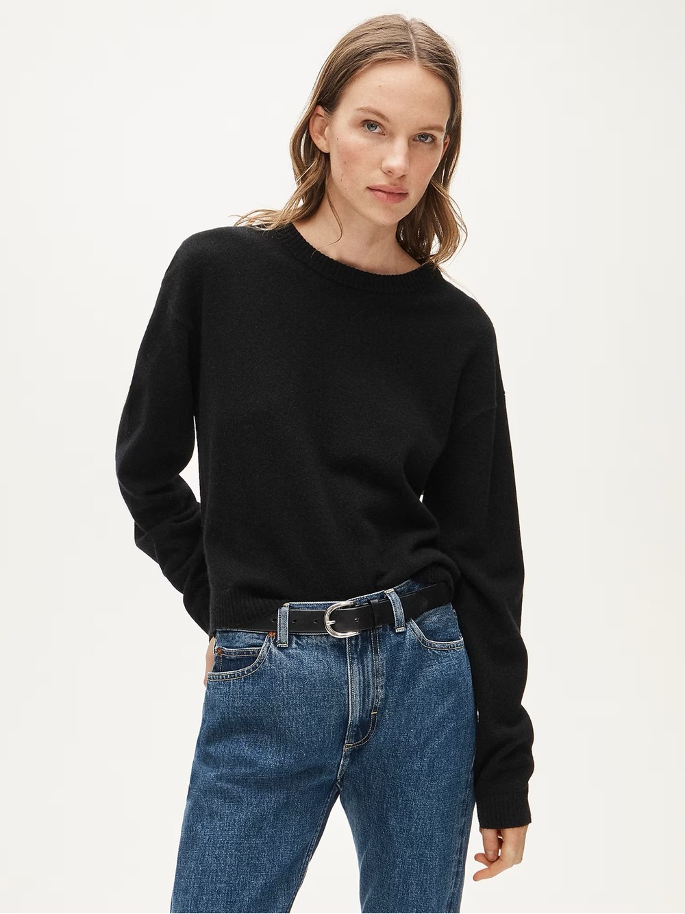 J Crew women’s Perfect cashmere crewneck black Size XS NWT